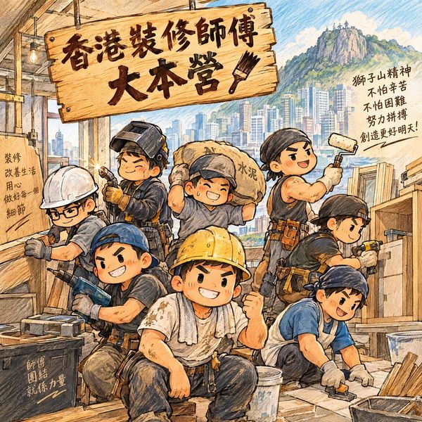師傅團結就係力量（AI 生成插圖）